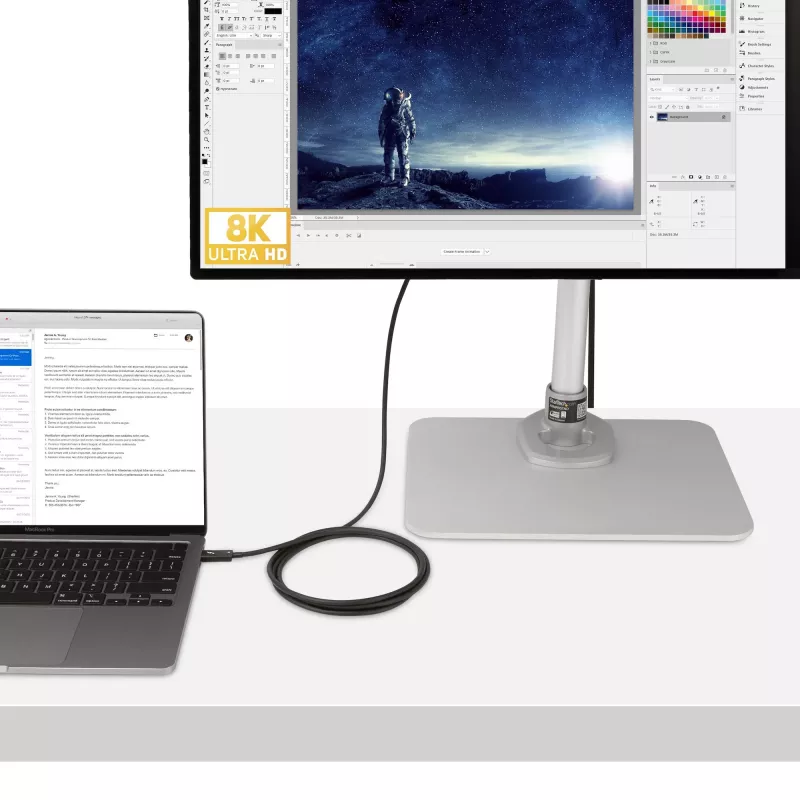 StarTech.com Aktywny kabel Thunderbolt 4, 2 m, 40 Gb/s, zasilanie 100 W, wideo 4K/8K, certyfikat Intel – kompatybilny z USB4/Thunderbolt 4/USB 3.2/USB-C/DisplayPort/Thunderbolt 3
