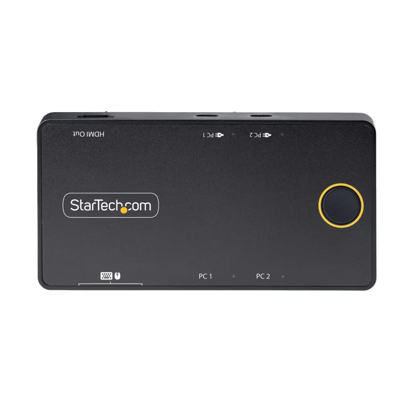 StarTech.com 2-Portowy Przełącznik KVM USB-C, Pojedynczy Monitor HDMI 4K 60Hz, Dwa Porty Przesyłu Mocy 100W, Zasilany z Magistrali, Kompatybilny z USB Type-C/USB4/Thunderbolt 3/4 - Kompaktowa Obudowa