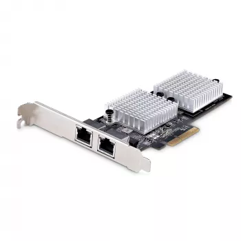 StarTech.com 2-Port 10GbE PCIe adapter sieciowy Card, karta sieciowa do komputerów PC/serwerów, sześciobiegowa karta sieciowa PCIe z obsługą ramek Jumbo, karta interfejsu NIC/LAN, 10GBASE-T i NBASE-T