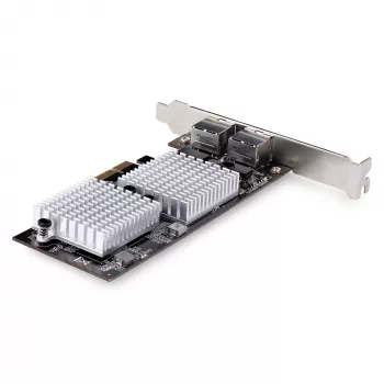 StarTech.com 2-Port 10GbE PCIe adapter sieciowy Card, karta sieciowa do komputerów PC/serwerów, sześciobiegowa karta sieciowa PCIe z obsługą ramek Jumbo, karta interfejsu NIC/LAN, 10GBASE-T i NBASE-T