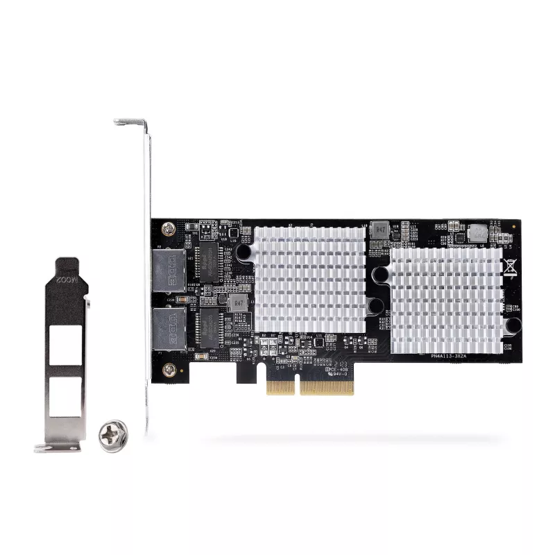StarTech.com 2-Port 10GbE PCIe adapter sieciowy Card, karta sieciowa do komputerów PC/serwerów, sześciobiegowa karta sieciowa PCIe z obsługą ramek Jumbo, karta interfejsu NIC/LAN, 10GBASE-T i NBASE-T