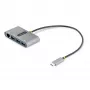 StarTech.com 3-portowy hub USB-C z Ethernetem - 3x USB-A - Gigabit Ethernet - USB 3.0 5 Gb/s - zasilany z magistrali - wbudowany kabel hosta USB-C o długości 30 cm - GbE - przenośny hub USB-C na USB-A