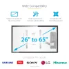 Artykulacyjny uchwyt ścienny do telewizora StarTech.com, uchwyt ścienny VESA, obsługa telewizorów 26–65 cali/99 lb/płaskich/zakrzywionych, chowany niskoprofilowy uchwyt ścienny do telewizora, regulowany narożny uchwyt ścienny do telewizora