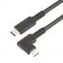 StarTech.com 1,6 stopy (50 cm) wytrzymały kabel USB-C z wtykiem kątowym, USB 3.2 Gen 2 (10 Gb/s), w pełni funkcjonalny kabel do przesyłania danych USB C do C, 4K 60 Hz DP Alt Mode, dostarczanie mocy 100 W - kabel USB typu C z wtykiem pod kątem 90°
