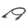 StarTech.com 1,6 stopy (50 cm) wytrzymały kabel USB-C z wtykiem kątowym, USB 3.2 Gen 2 (10 Gb/s), w pełni funkcjonalny kabel do przesyłania danych USB C do C, 4K 60 Hz DP Alt Mode, dostarczanie mocy 100 W - kabel USB typu C z wtykiem pod kątem 90°