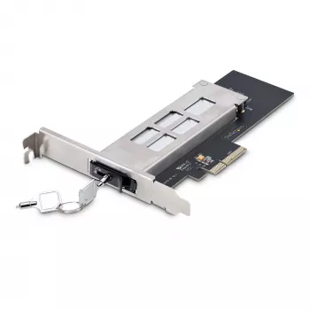 StarTech.com M.2 NVMe SSD do PCIe x4 Mobilna kieszeń/Backplane z wyjmowaną tacką do gniazda rozszerzeń PCI Express, beznarzędziowa instalacja, zatoka na napęd z hot-swap PCIe 4.0/3.0, zamek na klucz - 2 klucze w zestawie