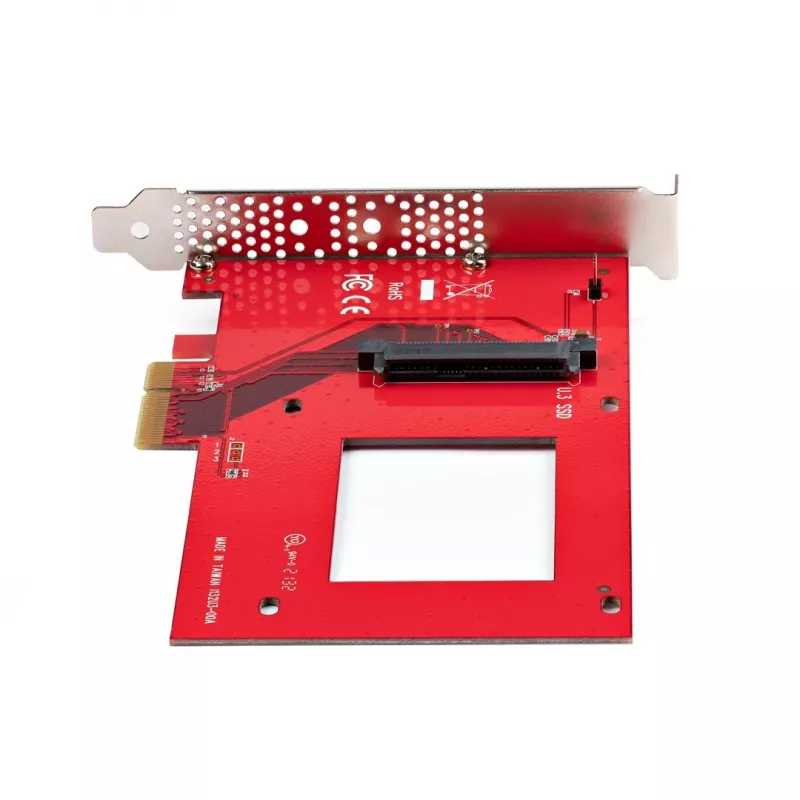 Karta adaptera StarTech.com U.3 na PCIe, adapter PCIe 4.0 x4 dla 2,5-calowych dysków SSD U.3 NVMe, karta dodatkowa PCI Express SFF-TA-1001 do komputerów stacjonarnych/serwerów, zgodna z TAA – niezależna od systemu operacyjnego