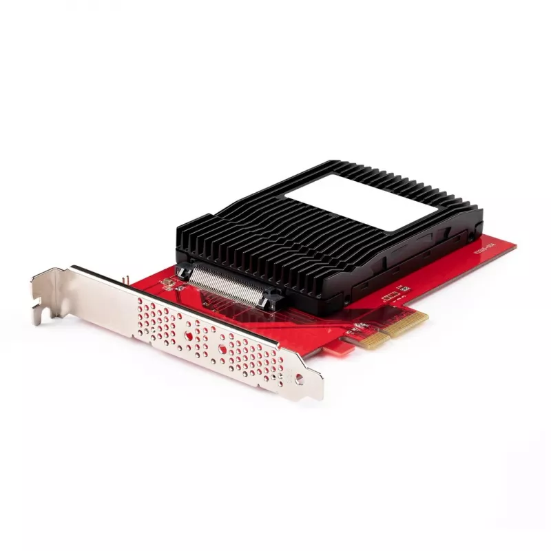 Karta adaptera StarTech.com U.3 na PCIe, adapter PCIe 4.0 x4 dla 2,5-calowych dysków SSD U.3 NVMe, karta dodatkowa PCI Express SFF-TA-1001 do komputerów stacjonarnych/serwerów, zgodna z TAA – niezależna od systemu operacyjnego