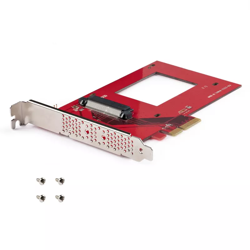 Karta adaptera StarTech.com U.3 na PCIe, adapter PCIe 4.0 x4 dla 2,5-calowych dysków SSD U.3 NVMe, karta dodatkowa PCI Express SFF-TA-1001 do komputerów stacjonarnych/serwerów, zgodna z TAA – niezależna od systemu operacyjnego