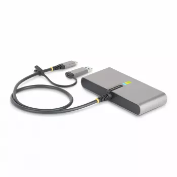 StarTech.com 2-portowy hub USB-C z Ethernetem i RS-232, dołączona przejściówka USB-C na USB-A, 100 W PD Pass-Through, 2x USB-A 5 Gb/s, Gigabit Ethernet, RS232 szeregowy (FTDI)