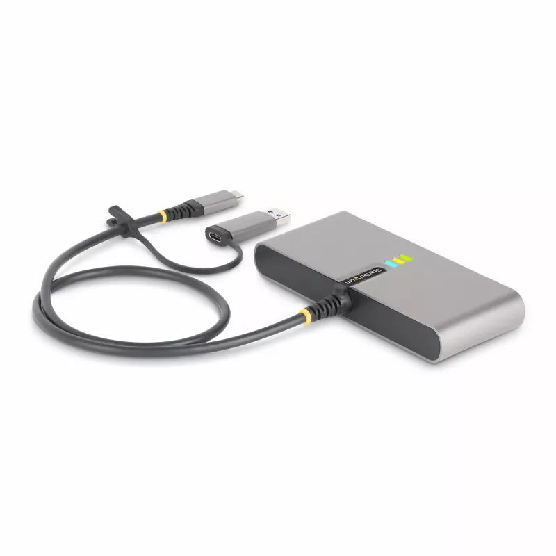 StarTech.com 2-portowy hub USB-C z Ethernetem i RS-232, dołączona przejściówka USB-C na USB-A, 100 W PD Pass-Through, 2x USB-A 5 Gb/s, Gigabit Ethernet, RS232 szeregowy (FTDI)