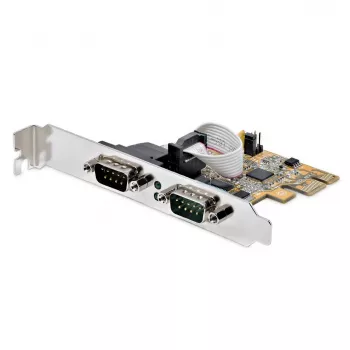 StarTech.com 2-portowa karta interfejsu szeregowego PCI Express, dwuportowa karta szeregowa PCIe na RS232 (DB9), 16C1050 UART, niskie/pełne wsporniki, retencja COM, dla Windows/Linux