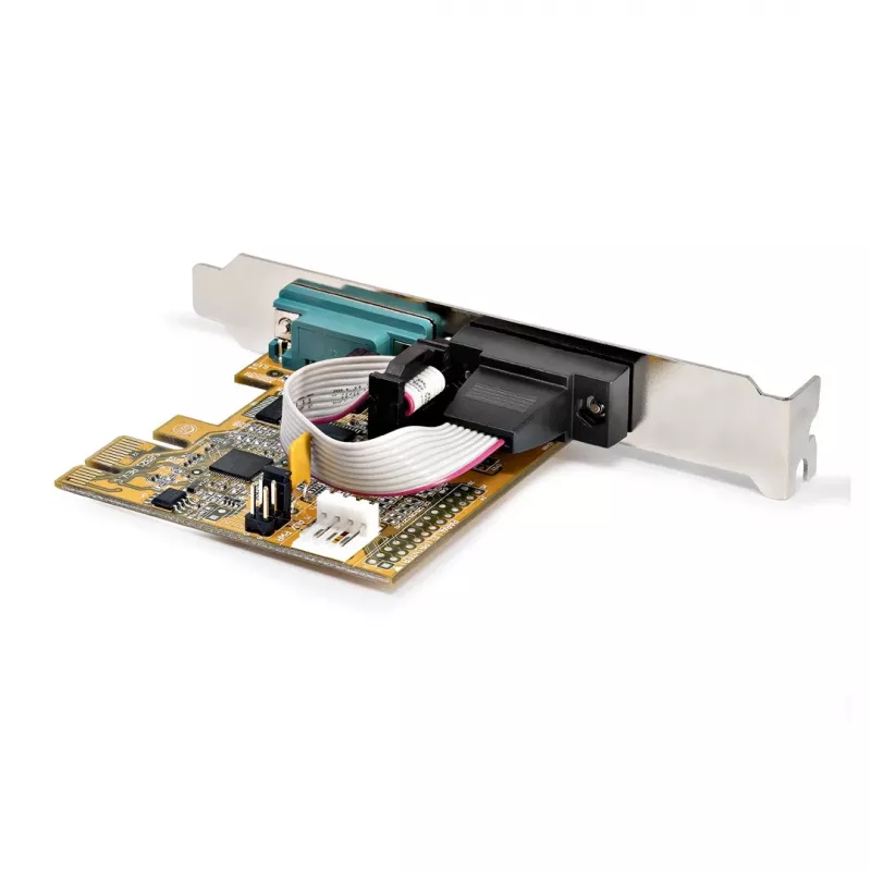 StarTech.com 2-portowa karta interfejsu szeregowego PCI Express, dwuportowa karta szeregowa PCIe na RS232 (DB9), 16C1050 UART, niskie/pełne wsporniki, retencja COM, dla Windows/Linux