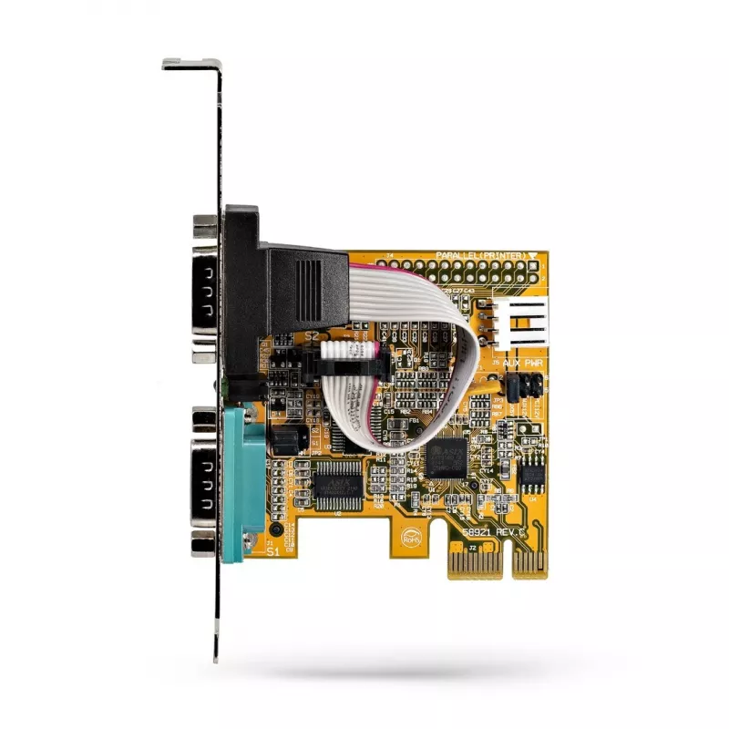 StarTech.com 2-portowa karta interfejsu szeregowego PCI Express, dwuportowa karta szeregowa PCIe na RS232 (DB9), 16C1050 UART, niskie/pełne wsporniki, retencja COM, dla Windows/Linux