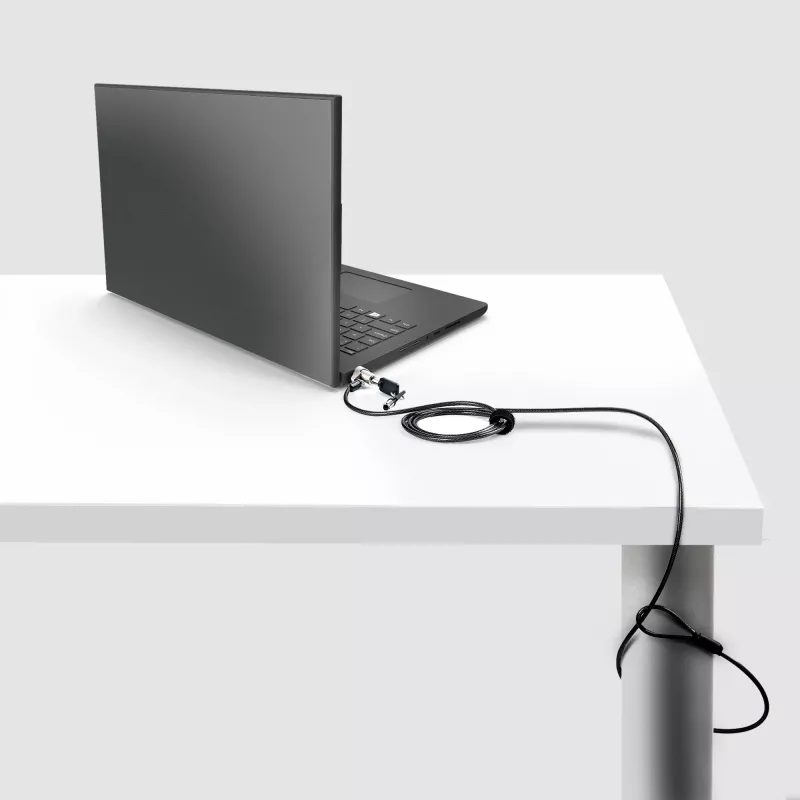 StarTech.com Kabel zabezpieczający do laptopa zgodny z Noble Wedge®; 1,8 m (6 stóp), zamek na klucz antykradzieżowy, linka zabezpieczająca do notebooków Dell XPS/Latitude/2-w-1, odporna na przecięcie, stalowa linka blokująca do laptopa