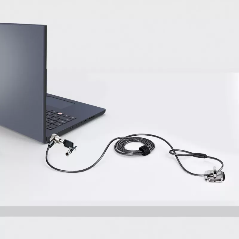 StarTech.com Kabel zabezpieczający do laptopa zgodny z Noble Wedge®; 1,8 m (6 stóp), zamek na klucz antykradzieżowy, linka zabezpieczająca do notebooków Dell XPS/Latitude/2-w-1, odporna na przecięcie, stalowa linka blokująca do laptopa