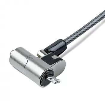 StarTech.com Nano Laptop kabel Lock, 6 stóp (2 m), antykradzieżowa blokada na klucz, kabel zabezpieczający do notebooków z gniazdem Nano, do EliteBook/LenovoX1/2-w-1, odporna na przecięcie, stalowa linka zabezpieczająca do laptopa