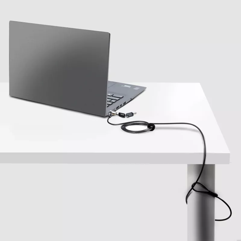 StarTech.com Nano Laptop kabel Lock, 6 stóp (2 m), antykradzieżowa blokada na klucz, kabel zabezpieczający do notebooków z gniazdem Nano, do EliteBook/LenovoX1/2-w-1, odporna na przecięcie, stalowa linka zabezpieczająca do laptopa