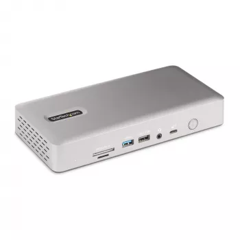 StarTech.com Uniwersalna stacja dokująca USB4 i Thunderbolt 4, poczwórny wyświetlacz w systemie Windows, podwójny wyświetlacz w MacBooku, stacja dokująca HDMI DP z ładowaniem laptopa 98 W