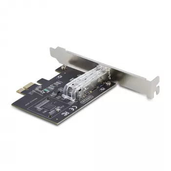 StarTech.com 1-portowa sieciowa karta SFP GbE, PCIe 2.1 x1, Intel I210-IS, kontroler 1GbE, 1000BASE miedź/światłowód, jednoportowa gigabitowa karta sieciowa Ethernet NIC, płyty montażowe desktop/serwer - kompatybilna z Windows i Linux