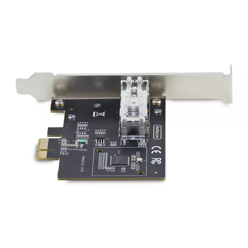 StarTech.com 1-portowa sieciowa karta SFP GbE, PCIe 2.1 x1, Intel I210-IS, kontroler 1GbE, 1000BASE miedź/światłowód, jednoportowa gigabitowa karta sieciowa Ethernet NIC, płyty montażowe desktop/serwer - kompatybilna z Windows i Linux
