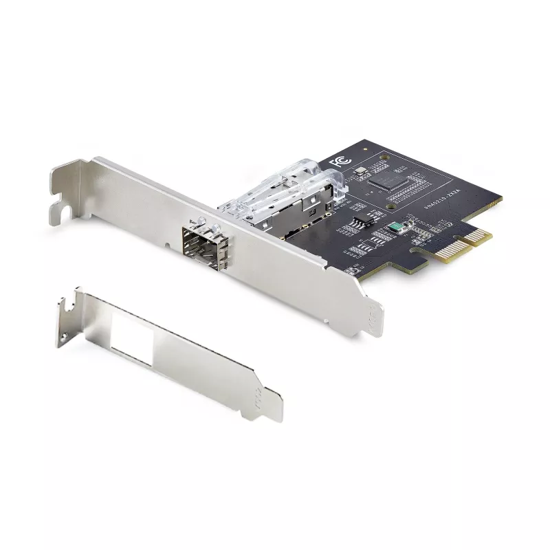 StarTech.com 1-portowa sieciowa karta SFP GbE, PCIe 2.1 x1, Intel I210-IS, kontroler 1GbE, 1000BASE miedź/światłowód, jednoportowa gigabitowa karta sieciowa Ethernet NIC, płyty montażowe desktop/serwer - kompatybilna z Windows i Linux