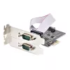StarTech.com 2-portowa karta szeregowa PCIe, dwuportowa karta szeregowa PCI Express na RS232/RS422/RS485 (DB9), w zestawie niskoprofilowe wsporniki, 16C1050 UART, Windows/Linux, zgodność z TAA - ochrona ESD poziomu 4
