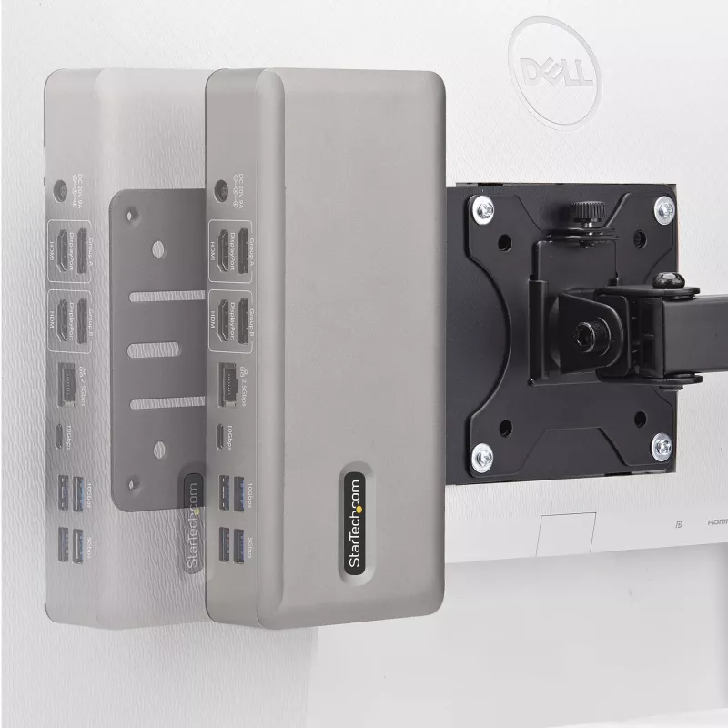 StarTech.com Uchwyt VESA do NUC/Thin Clientów lub Stacji Dokujących do Laptopów, Kompatybilna Płyta Rozszerzenia VESA 75x75/100x100 do Mini PC