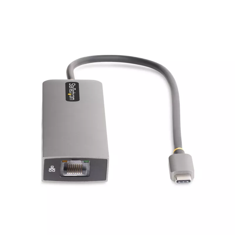 StarTech.com 3-portowy hub USB-C z Ethernetem 2,5 Gb/s i portem przelotowego zasilania 100 W Power Delivery, USB 3.2 10 Gb/s, 2x USB-A/1x USB-C, przenośny adapter USB typu C