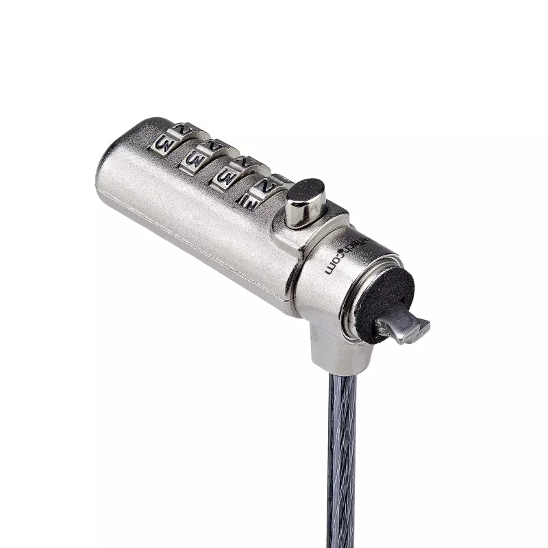StarTech.com cienki Lock Noble Wedge® Slot Kompatybilny, 5ft (1.5m) Locking kabel, Desk Anti-Theft Security For Laptop/Notebook, Cut-Resistant Steel kabel, Combo Lock