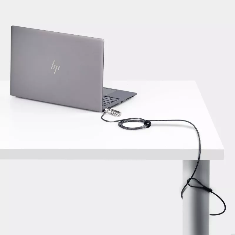 StarTech.com cienki Lock Noble Wedge® Slot Kompatybilny, 5ft (1.5m) Locking kabel, Desk Anti-Theft Security For Laptop/Notebook, Cut-Resistant Steel kabel, Combo Lock