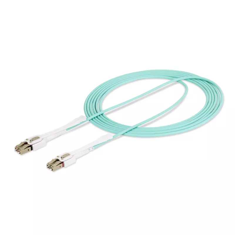 Kabel światłowodowy StarTech.com 3m (9.8ft) LC na LC (UPC) OM4 wielomodowy ze złączami push-pull, 50/125µm, 100G, niewrażliwy na zginanie, niskie tłumienie wtrąceniowe - LSZH patchcord światłowodowy