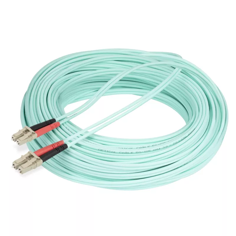 StarTech.com 25m (82ft) LC/UPC na LC/UPC OM4 wielomodowy kabel światłowodowy, 50/125µm LOMMF/VCSEL światłowód zipcord, 100G, niska tłumienność wtrąceniowa - LSZH zworka światłowodowa