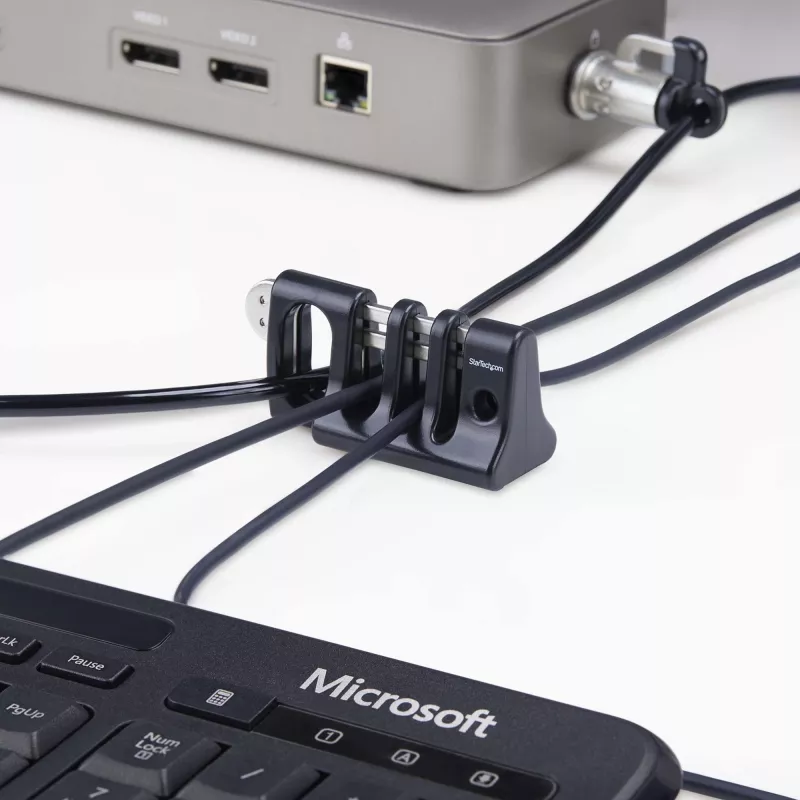 StarTech.com Peripheral kabel Anchor Lock, Secure klawiatura/mysz, kabel Lock For Shared Office/Public Computers, kabel Trap Kompatybilny w/Laptop Security kabel/Padlock - TAA