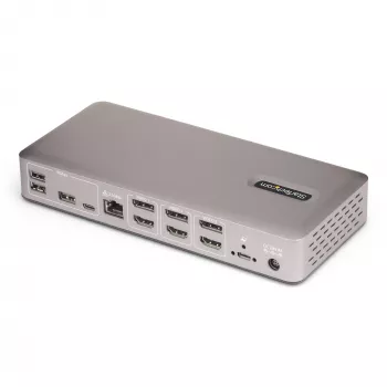 StarTech.com Stacja dokująca USB4 z potrójnym monitorem, 4K 60Hz HDMI lub DisplayPort, ładowanie laptopa 100 W, 2,5 GbE, wielomonitorowa stacja dokująca USB-C, bezsterownikowa