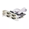 Karta PCIe z 4 portami szeregowymi StarTech.com, karta szeregowa PCI Express na RS232/RS422/RS485 (DB9) z czterema portami, w zestawie niskoprofilowy wspornik, UART 16C1050, Windows/Linux, zgodność z TAA – ochrona ESD poziomu 4
