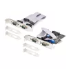 Karta PCIe z 4 portami szeregowymi StarTech.com, karta szeregowa PCI Express na RS232/RS422/RS485 (DB9) z czterema portami, w zestawie niskoprofilowy wspornik, UART 16C1050, Windows/Linux, zgodność z TAA – ochrona ESD poziomu 4