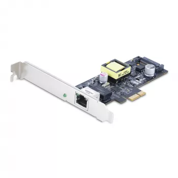 StarTech.com 1-portowa karta sieciowa 2,5Gbps NBASE-T PoE, Intel I225-V, 802.3af/at PoE+ Multi-Gigabit NIC, karta sieciowa serwerowa PCI Express, stacjonarny interfejs Ethernetowy zasilany SATA – obsługuje Windows, Linux
