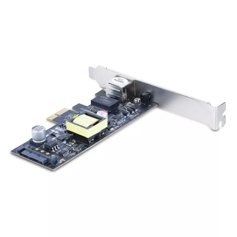 StarTech.com 1-portowa karta sieciowa 2,5Gbps NBASE-T PoE, Intel I225-V, 802.3af/at PoE+ Multi-Gigabit NIC, karta sieciowa serwerowa PCI Express, stacjonarny interfejs Ethernetowy zasilany SATA – obsługuje Windows, Linux