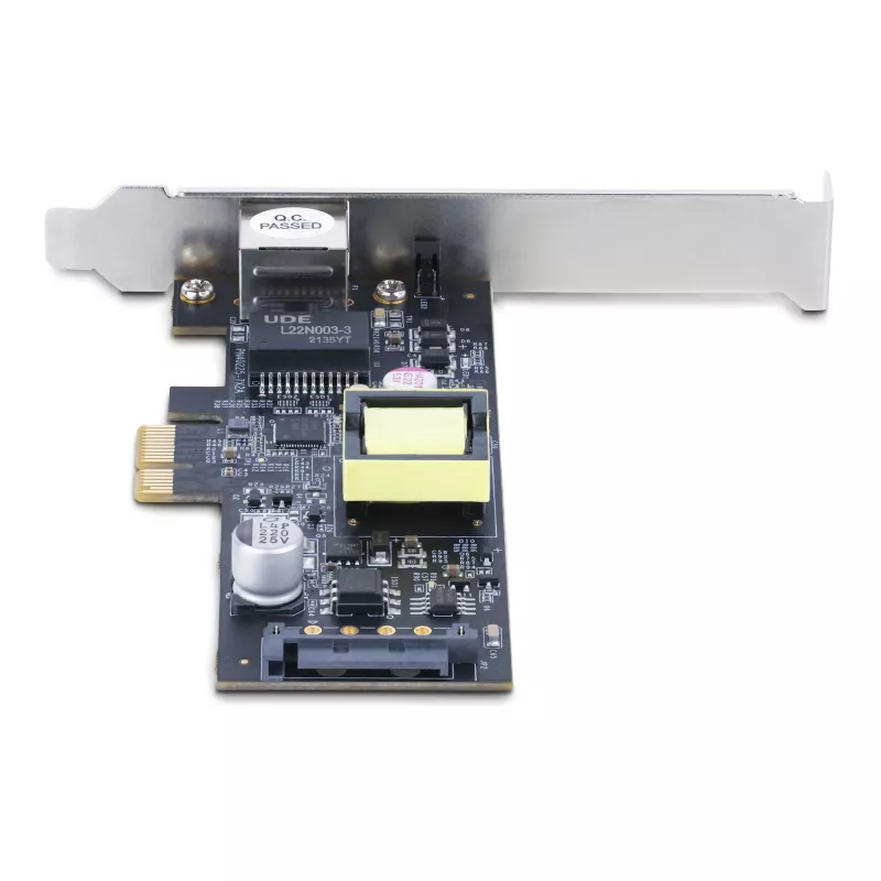 StarTech.com 1-portowa karta sieciowa 2,5Gbps NBASE-T PoE, Intel I225-V, 802.3af/at PoE+ Multi-Gigabit NIC, karta sieciowa serwerowa PCI Express, stacjonarny interfejs Ethernetowy zasilany SATA – obsługuje Windows, Linux