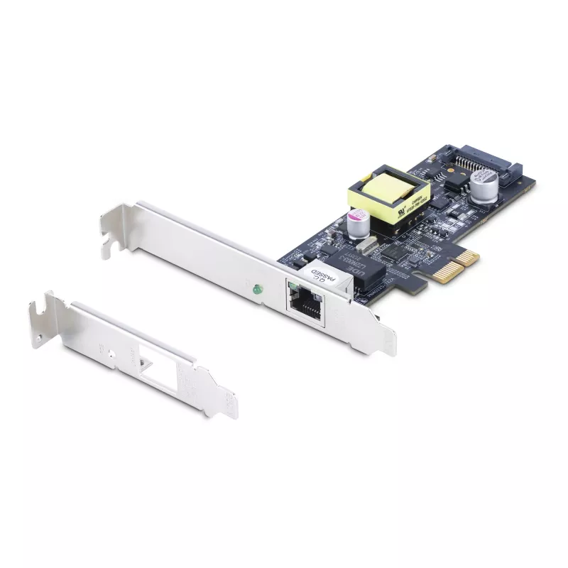 StarTech.com 1-portowa karta sieciowa 2,5Gbps NBASE-T PoE, Intel I225-V, 802.3af/at PoE+ Multi-Gigabit NIC, karta sieciowa serwerowa PCI Express, stacjonarny interfejs Ethernetowy zasilany SATA – obsługuje Windows, Linux