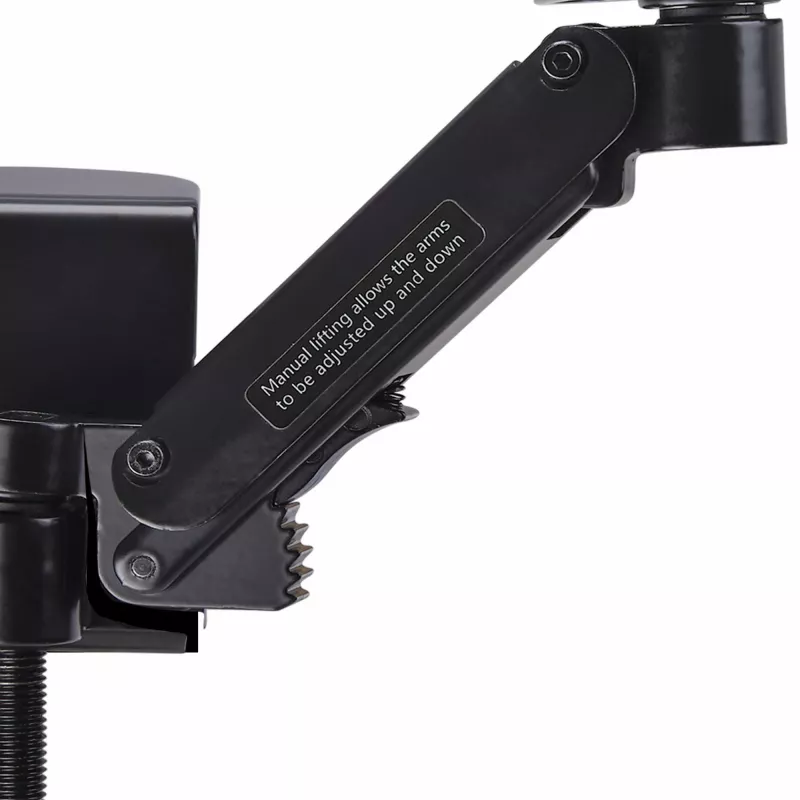 StarTech.com Regulowany podłokietnik do biurka, Ergonomiczne podparcie ramienia/łokcia, obrót 360°, montaż zaciskowy/bez wiercenia, czarny