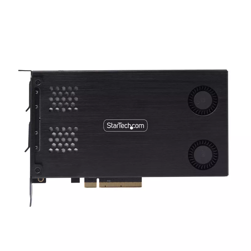 StarTech.com Dual-Bay M.2 NVMe SSD to PCIe x8 Removable Mobile Rack; Bifurcation Required; Tool-less Installation, PCIe Backplane w/Two Hot-Swap Drive Bays