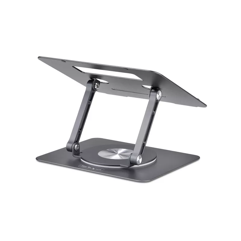 StarTech.com Obrotowa podstawka pod laptopa, 360°, ergonomiczny podnośnik biurkowy do komputera, podwyższona półka z regulowanym pochyleniem, maks. 5 kg, aluminiowa konstrukcja, przenośna