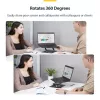 StarTech.com Obrotowa podstawka pod laptopa, 360°, ergonomiczny podnośnik biurkowy do komputera, podwyższona półka z regulowanym pochyleniem, maks. 5 kg, aluminiowa konstrukcja, przenośna