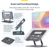 StarTech.com Obrotowa podstawka pod laptopa, 360°, ergonomiczny podnośnik biurkowy do komputera, podwyższona półka z regulowanym pochyleniem, maks. 5 kg, aluminiowa konstrukcja, przenośna