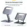 StarTech.com Obrotowa podstawka pod laptopa, 360°, ergonomiczny podnośnik biurkowy do komputera, podwyższona półka z regulowanym pochyleniem, maks. 5 kg, aluminiowa konstrukcja, przenośna