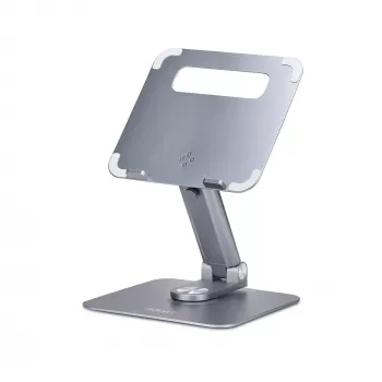 StarTech.com Teleskopowa podstawka pod laptopa, obrotowa podstawa 360°, obrotowy podnośnik komputerowy na biurko, regulowana wysokość i kąt nachylenia, maks. 5 kg, aluminiowa konstrukcja, przenośna konstrukcja