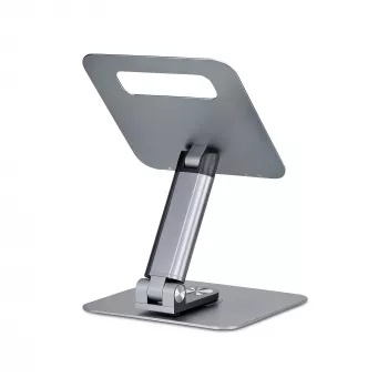 StarTech.com Teleskopowa podstawka pod laptopa, obrotowa podstawa 360°, obrotowy podnośnik komputerowy na biurko, regulowana wysokość i kąt nachylenia, maks. 5 kg, aluminiowa konstrukcja, przenośna konstrukcja