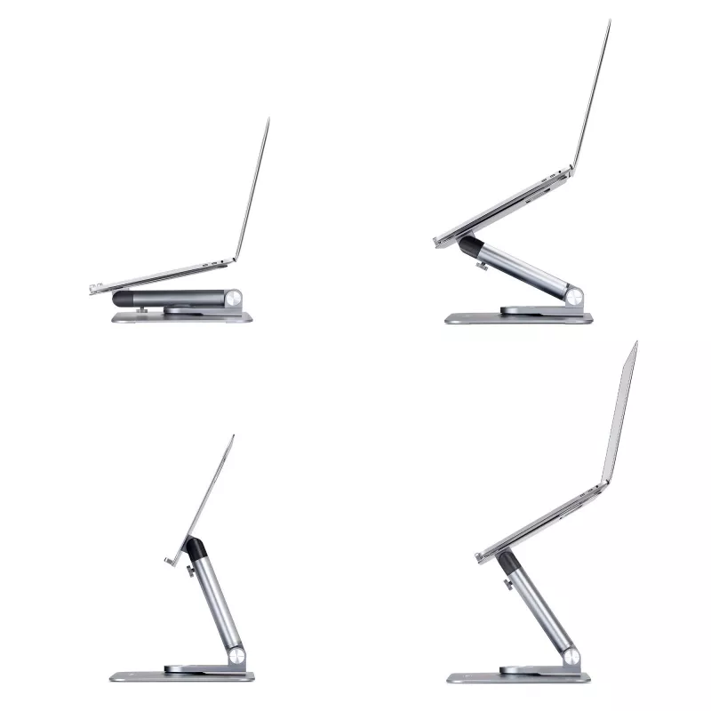 StarTech.com Teleskopowa podstawka pod laptopa, obrotowa podstawa 360°, obrotowy podnośnik komputerowy na biurko, regulowana wysokość i kąt nachylenia, maks. 5 kg, aluminiowa konstrukcja, przenośna konstrukcja